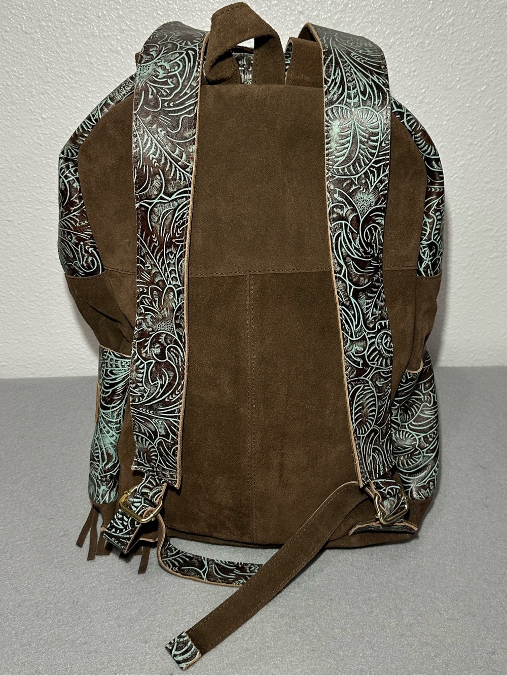 Southern Fried Chics Handcrafted Western-Style Leather Backpack View 3